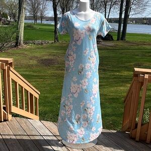 Floral maxi loungewear with pockets M-L